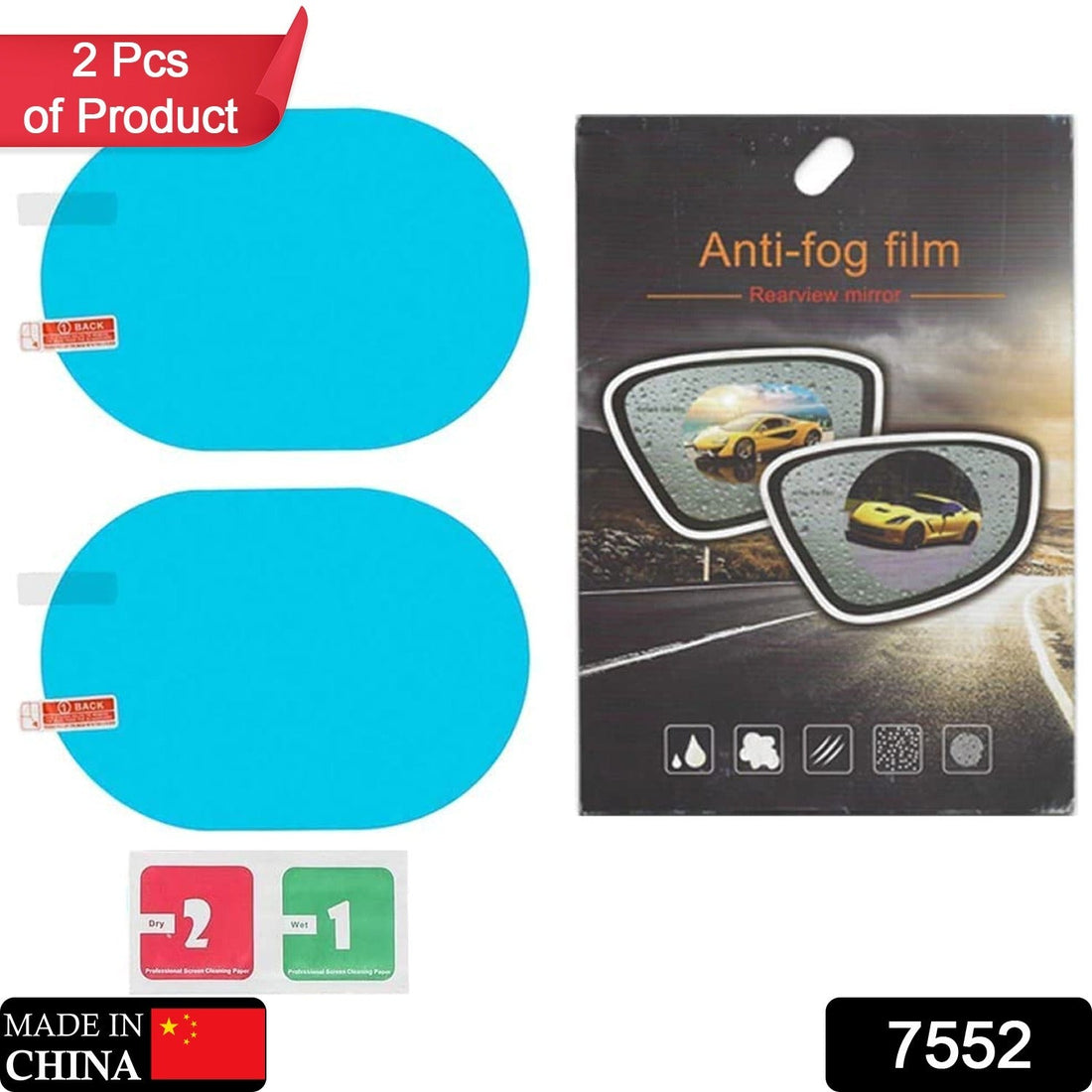 Anti-fog rearview mirror film for clear vision