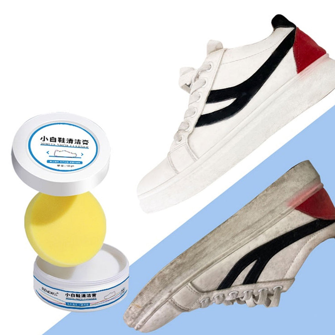 Stain Remover Cleansing Cream for Shoe Polish Sneaker Cleaning Kit Shoe Eraser Stain Remover White Rubber Sole Shoe Cleaner White Shoe Cleaning Cream Stain Remover (120 Gm Approx) - Shopmania Wholesale
