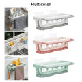 Multipurpose Platic Hanging Drain Rack Retractable Sponge Storage Hanging Rack With Adhesive Hook for Kitchen and Bathroom Dishcloth Holders Basket Drying Tray Organizer - Shopmania Wholesale