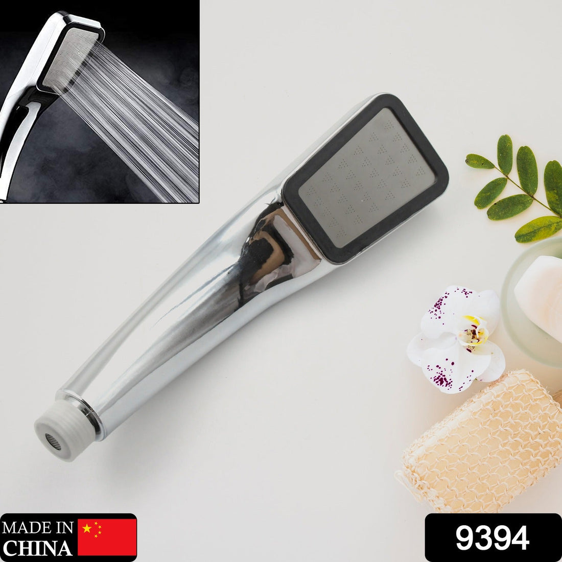 High-pressure handheld shower head with 300 holes for powerful spray