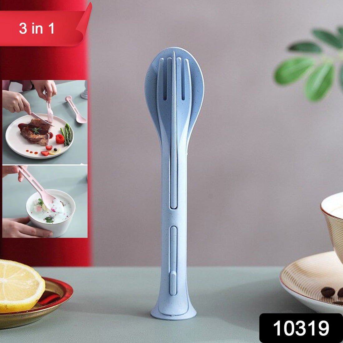 3 in 1 Reusable Spoon, Knife Forks Tableware, Spoon 