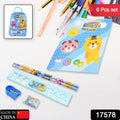 Stationery Kit for Kids - Stationery Set, Includes Wooden Pencil, Sharpener, Pencil and Eraser Set, Birthday Return Gift for Kids, Boys, Girls, 2 Pencil, 1 Scale, 1 Notebook,1 Sharpener, 1 Eraser & With Zip Bag (6 Pcs Set) - Shopmania Wholesale