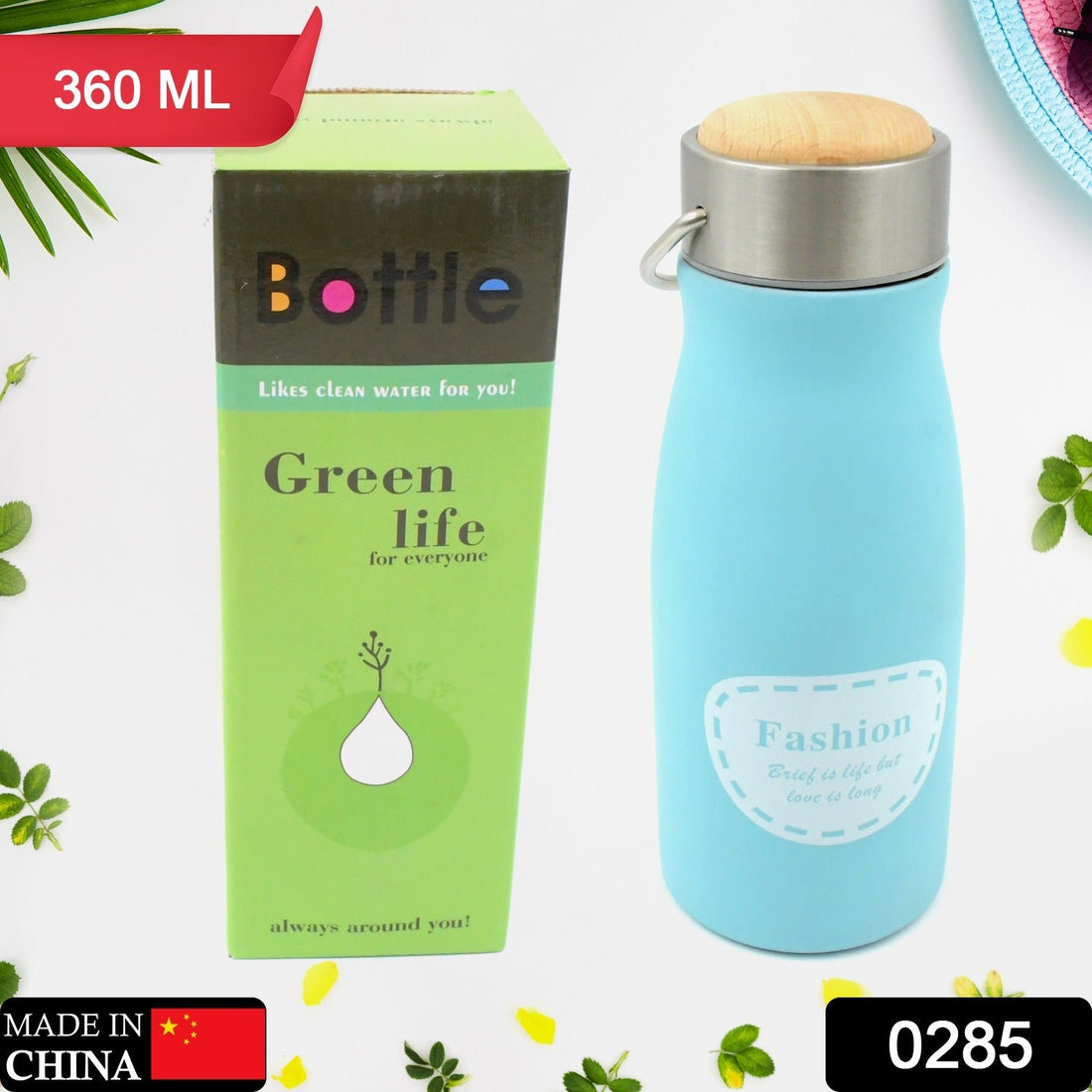 Stainless Steel Water Bottle With Handle, Fridge Water Bottle, Stainless Steel Water Bottle Leak Proof, Rust Proof, Hot & Cold Drinks, Gym Sipper BPA Free Food Grade Quality, Steel fridge Bottle For office / Gym / School (360 ML) your brand