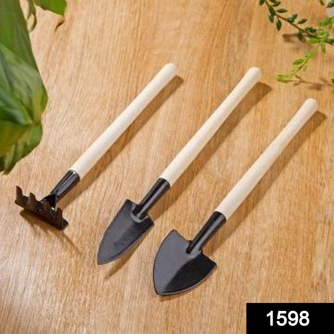 Set of 3 kid's garden tools including trowel, shovel, rake