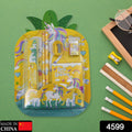 6-piece stationary kit including pencil, ruler, and rubber