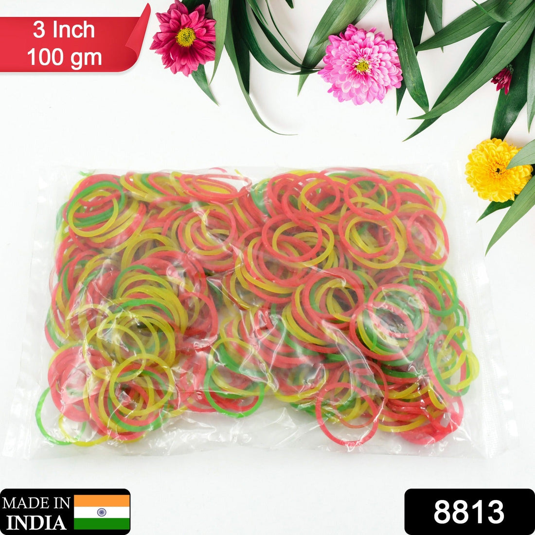 Multicolor rubber bands for office, home, and school use