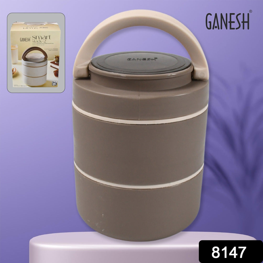 Ganesh Smart Stack 2 Layer Portable Lunch Box Stainless Steel Airtight Leak-Proof Lunch Box for Office, School, Picnic: Color May Vary (2 Layer) - Shopmania Wholesale