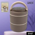 Ganesh Smart Stack 2 Layer Portable Lunch Box Stainless Steel Airtight Leak-Proof Lunch Box for Office, School, Picnic: Color May Vary (2 Layer) - Shopmania Wholesale