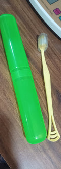 2 in 1 Soft Toothbrush and Tongue With Toothbrush Cover Cleaner Scraper for Men and Women, Kids, Adults Plastic Toothbrush Cover / Case / Holder (1 Pc) - Shopmania Wholesale