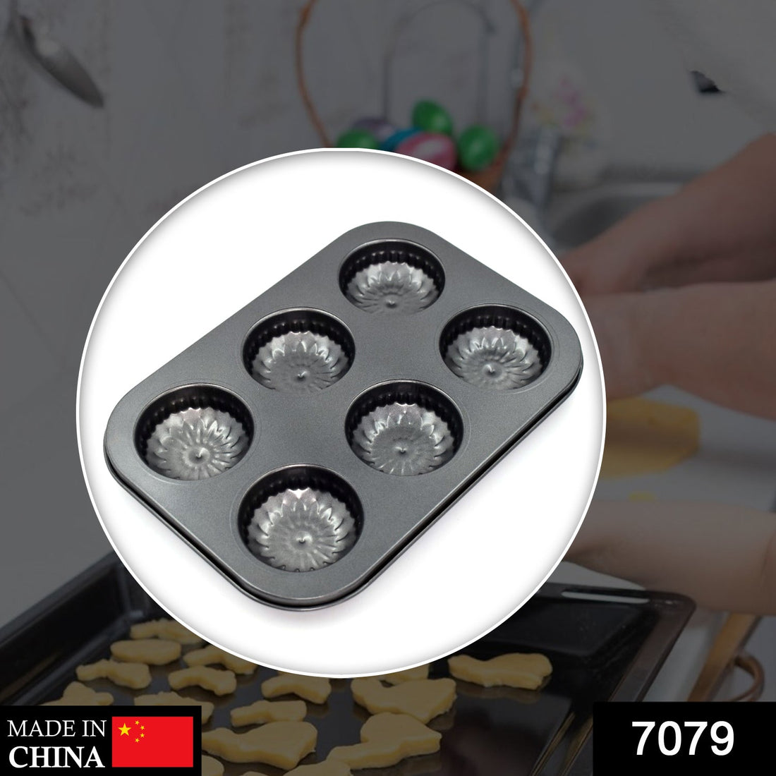 6 slot non-stick baking mold for muffins