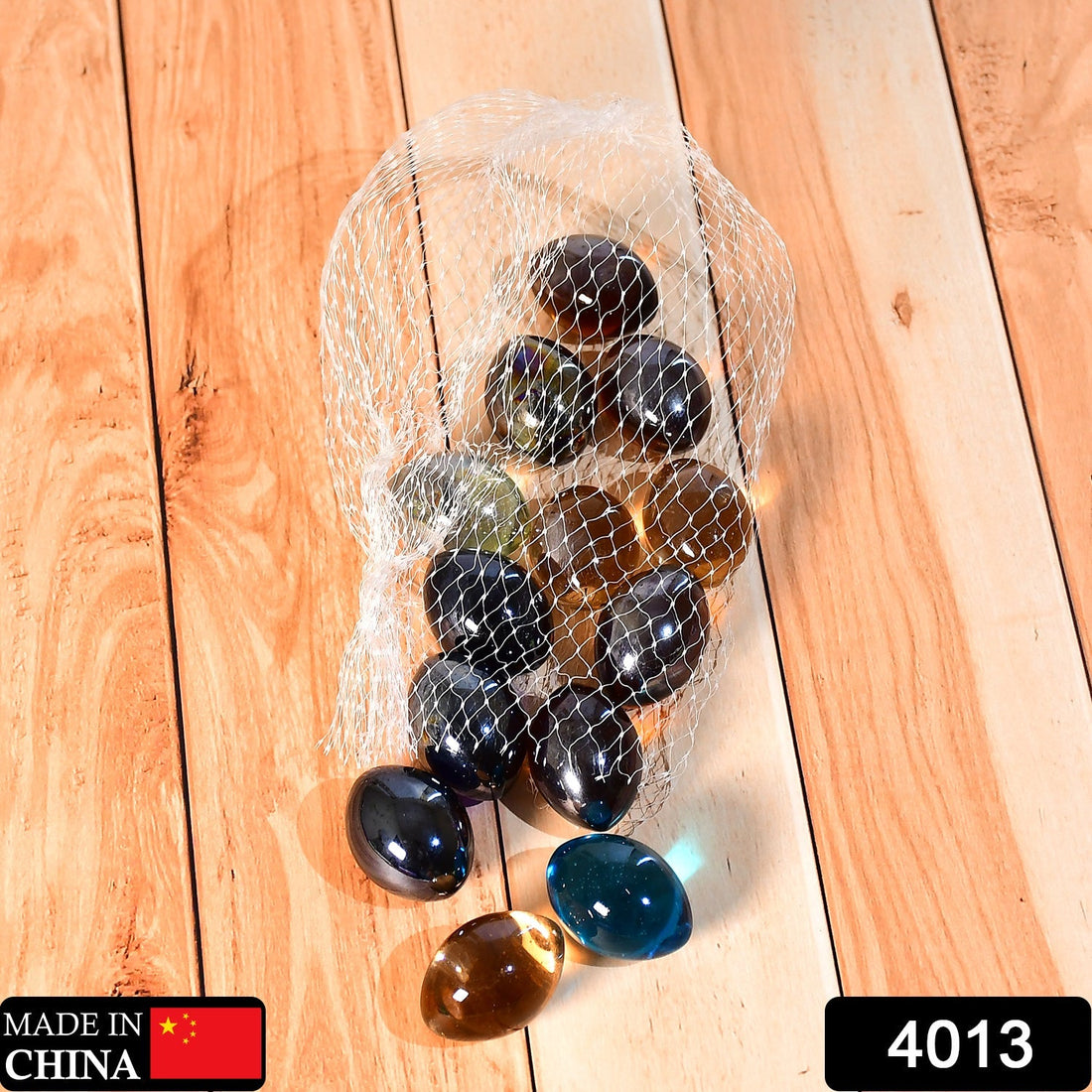 Colorful flat glass pebbles for decor