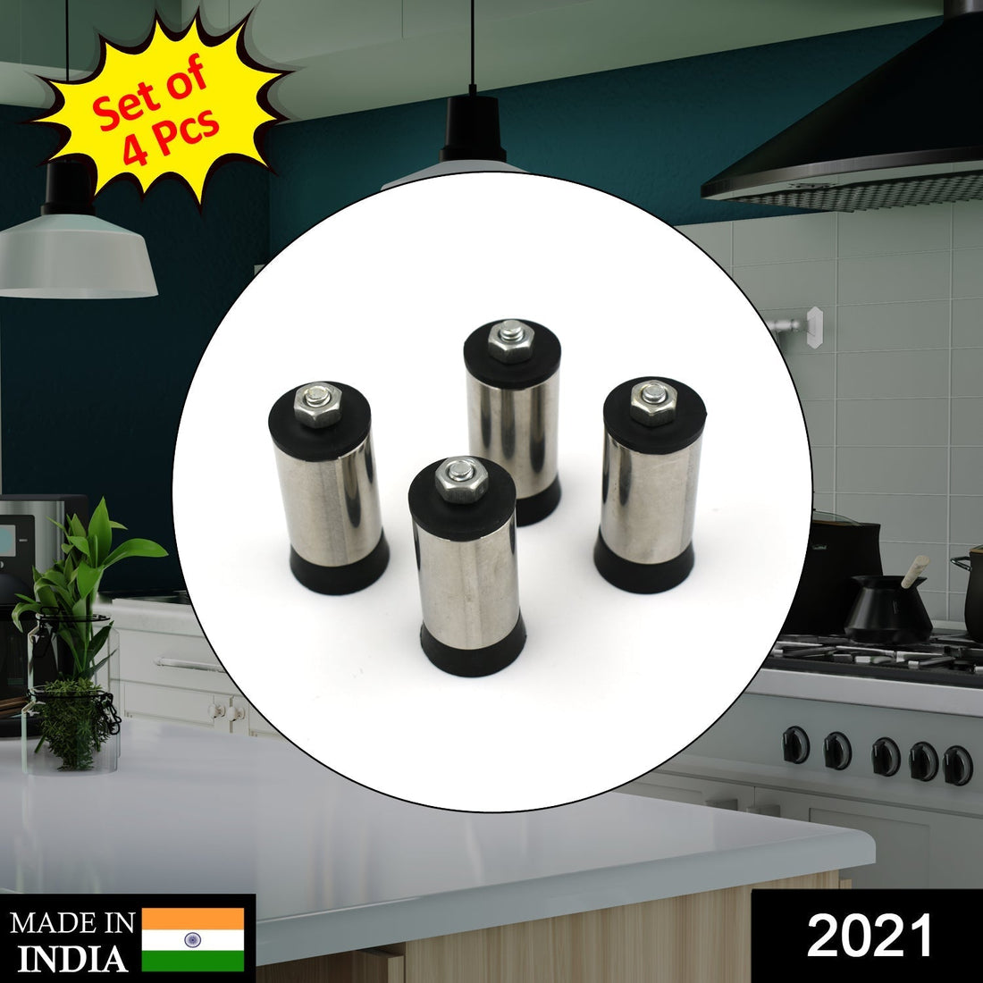 Stainless steel stove legs set.