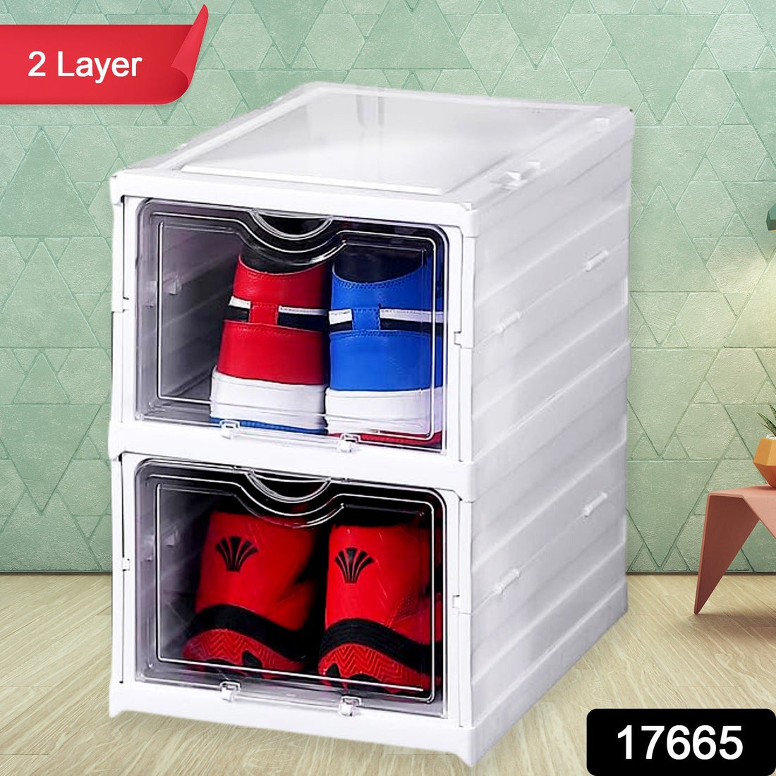 Stackable Multifunctional Storage, for Clothes Foldable Drawer Shelf Basket Utility Cart Rack Storage Organizer Cart for Kitchen, Pantry Closet, Bedroom, Bathroom, Laundry (2 / Layer 1 Pc) - Shopmania Wholesale