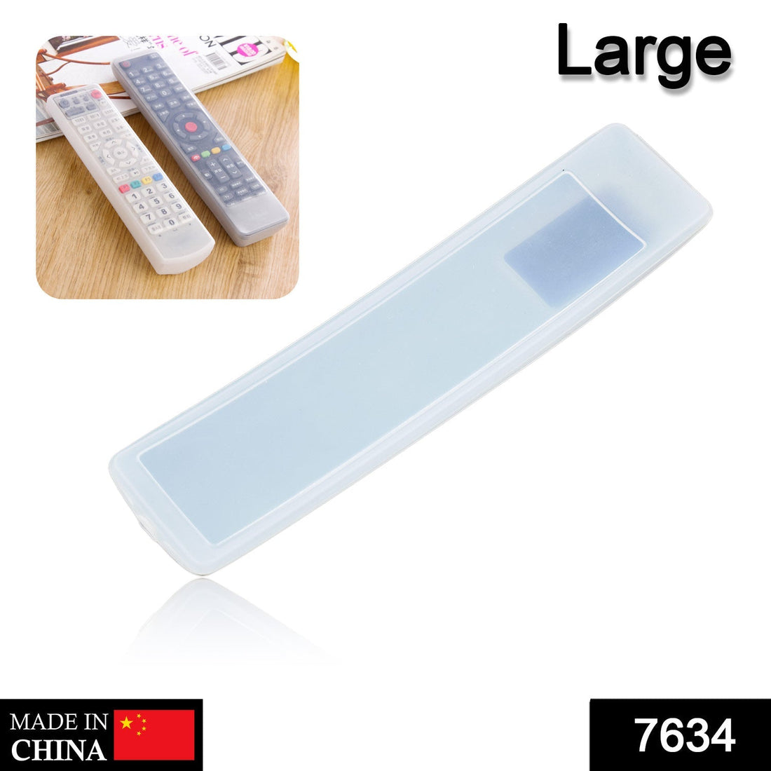 Silicone cover for large remote, displayed with textured grip.