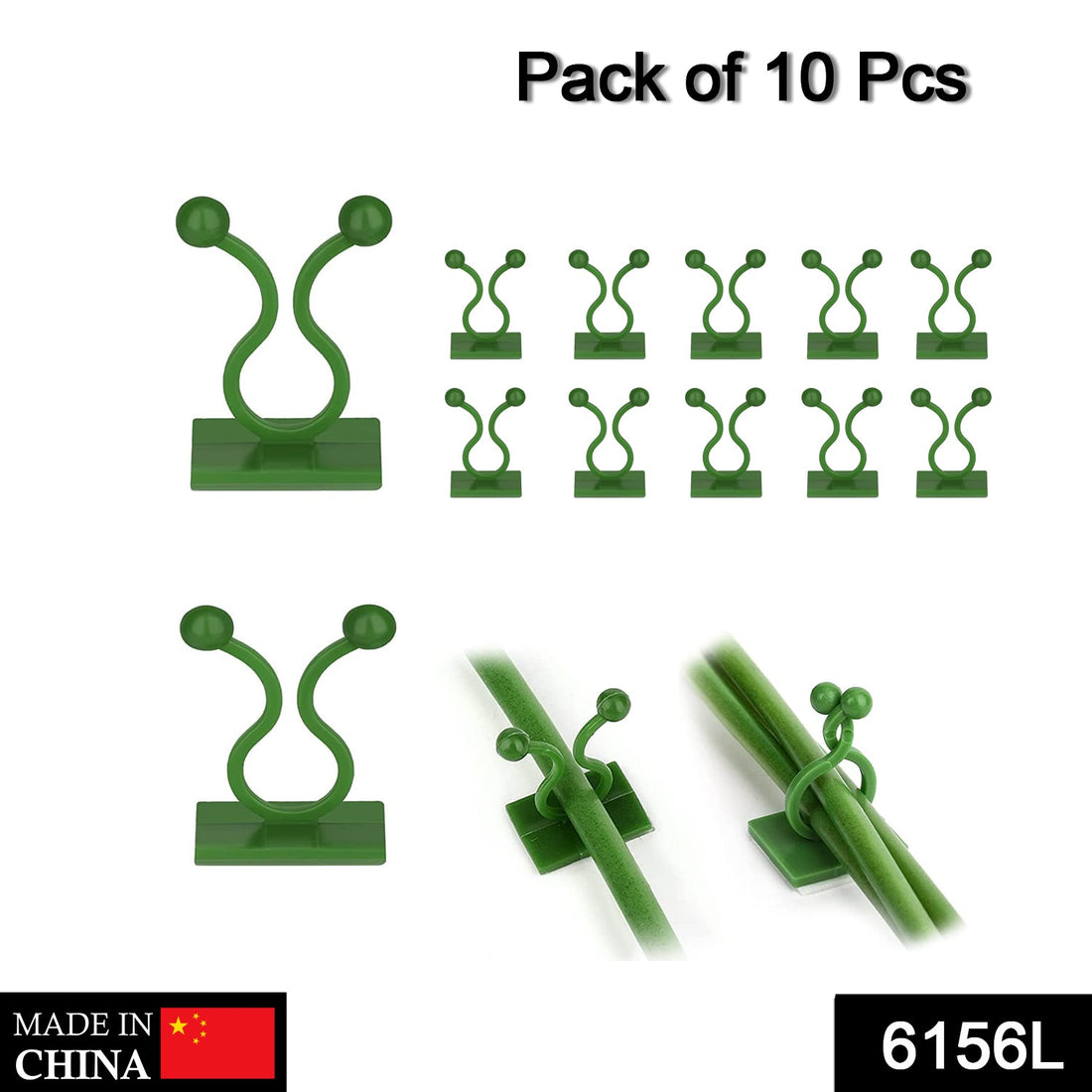 Self-adhesive plant clips