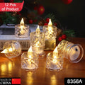 12 Pcs Flameless and Smokeless Decorative Acrylic Candles Transparent Led Tea Light Candle for Gifting, House, Diwali, Christmas, Festival, Events Decor Candles - Shopmania Wholesale
