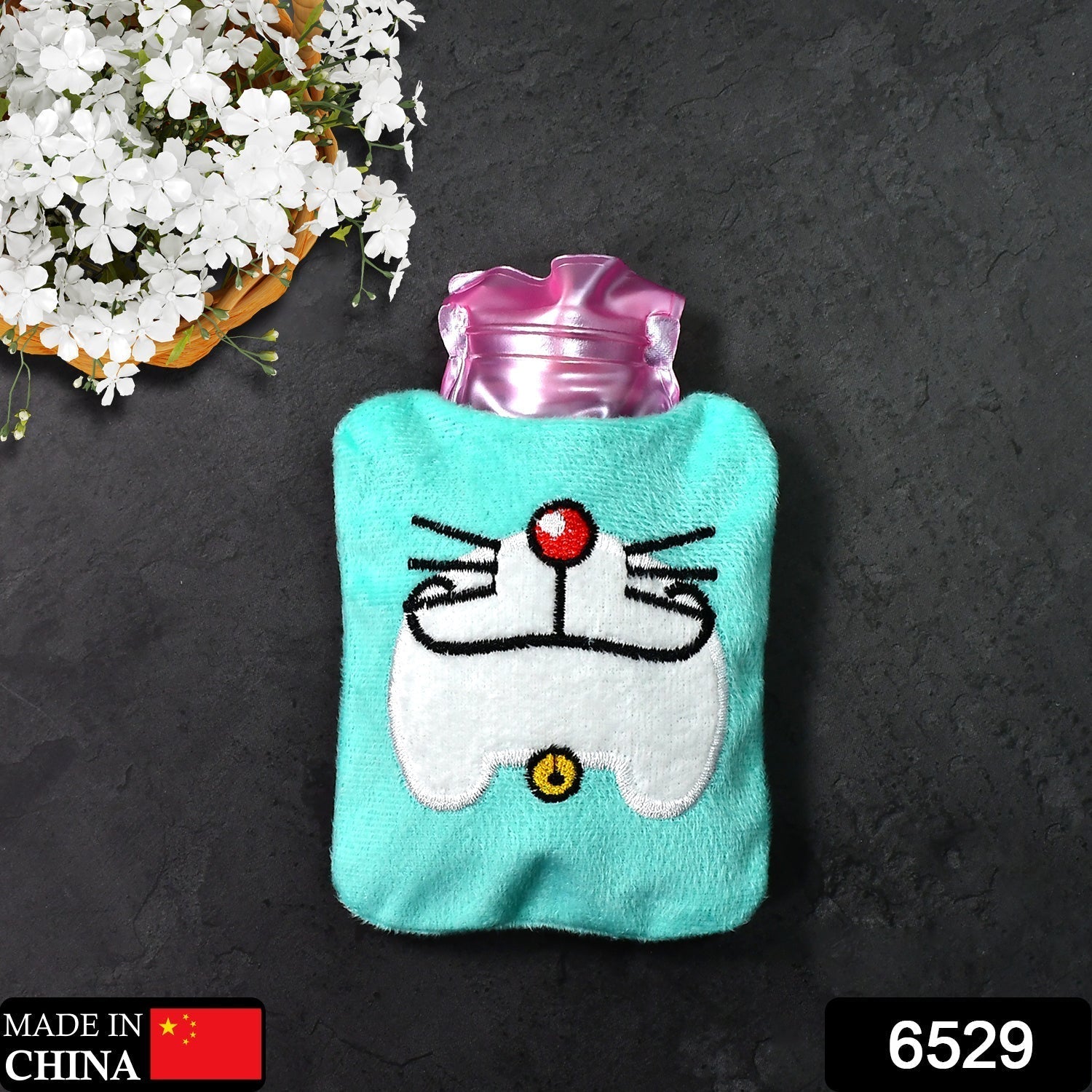 Doremon Cartoon Small Hot Water Bag with Cover for Pain Relief your brand