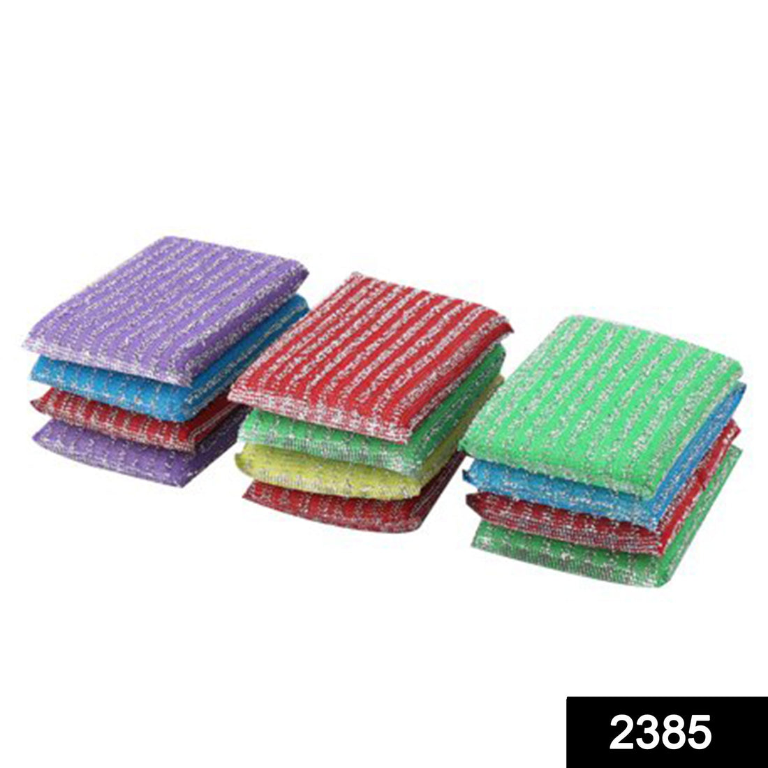 Scratch-proof scrubber pads for kitchen utensils, pack of 12, durable and gentle on surfaces.