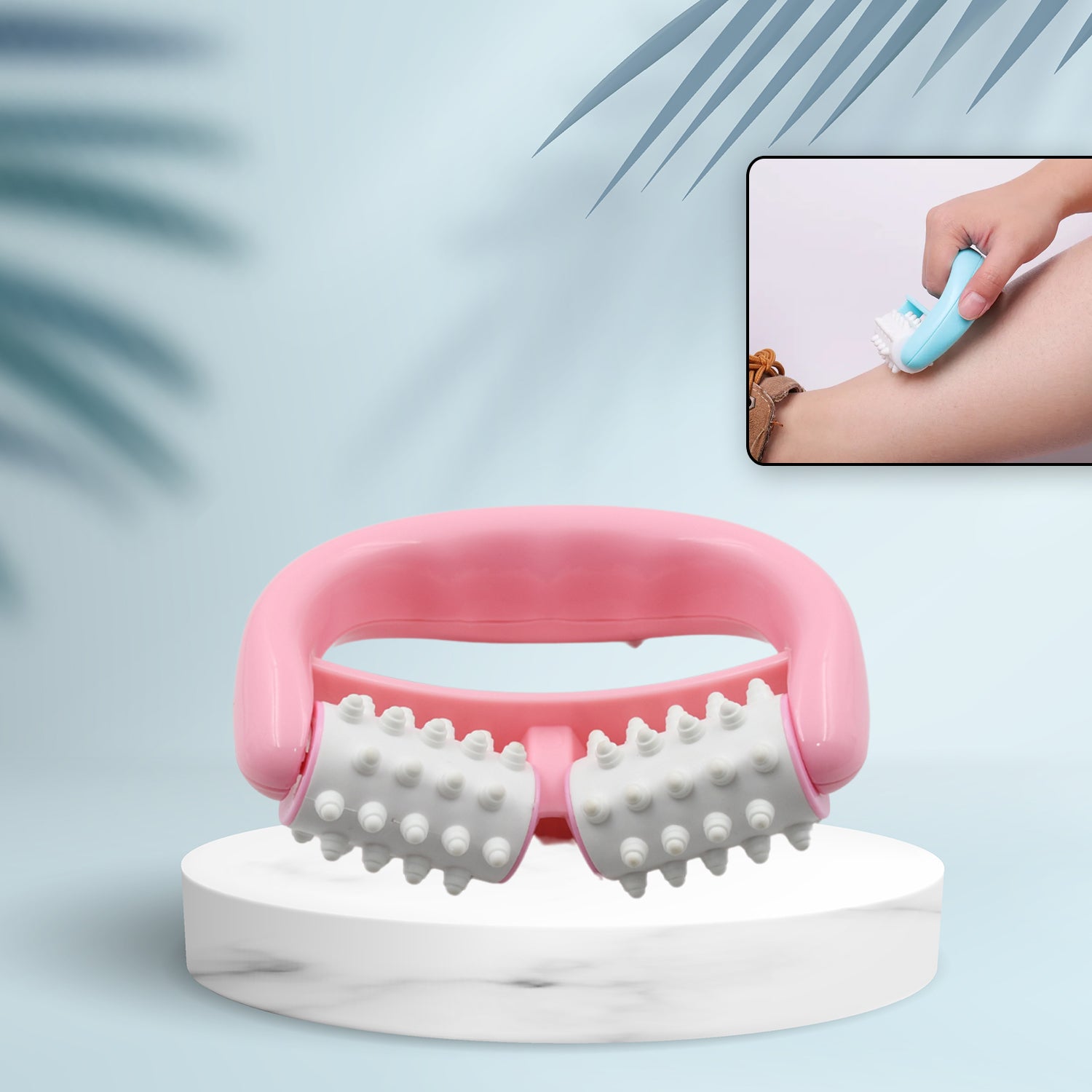 Manual Round Handle Plastic 2 Rollers Massage Roller Cellulite Roller for Legs, Arms, Back, Muscle Pain Relief and Muscle Relaxation - Shopmania Wholesale