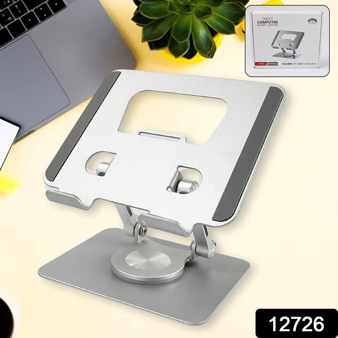 Aluminum Alloy 360°Rotating Bracket, Adjustable Tablet Stand, Portable Foldable Ergonomic Tablet Support - Shopmania Wholesale