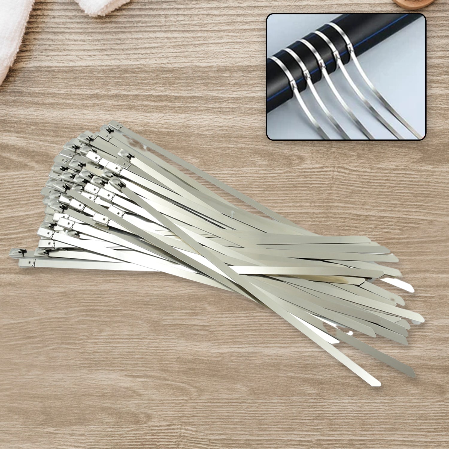 Stainless Steel Cable TIE Used for Solar, Industrial and Home Improvement Multipurpose HIGH Strength, Self-Locking Zip Ties, Multi-purpose Tie, Portable Rustproof 100Pcs Wide Application Zip Tie Set for Building (100 pcs Set / 4.6x200MM) - Shopmania Wholesale