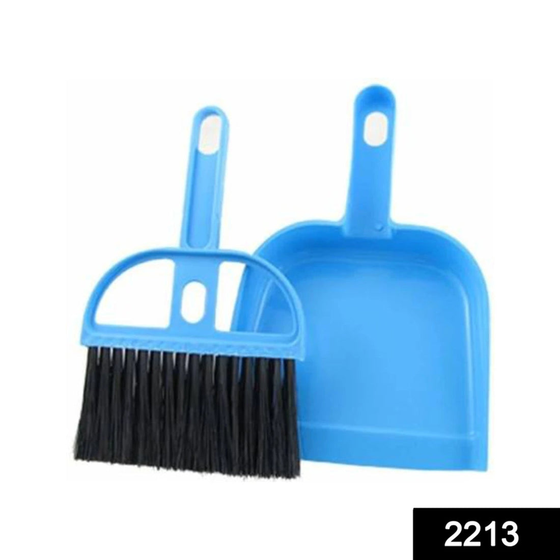 Small dustpan and broom set for multipurpose cleaning.