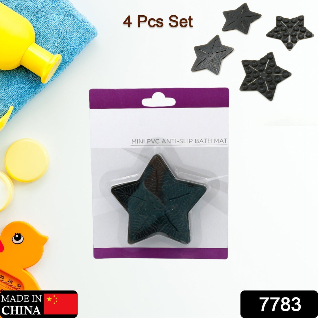 Mini  Pvc Anti-Slip Bat Mat Non Slip Baby Bath Mats, Mini Child Safety Anti Slip Shower Mats Star Shaped for Kids (4 pc Set) - Shopmania Wholesale