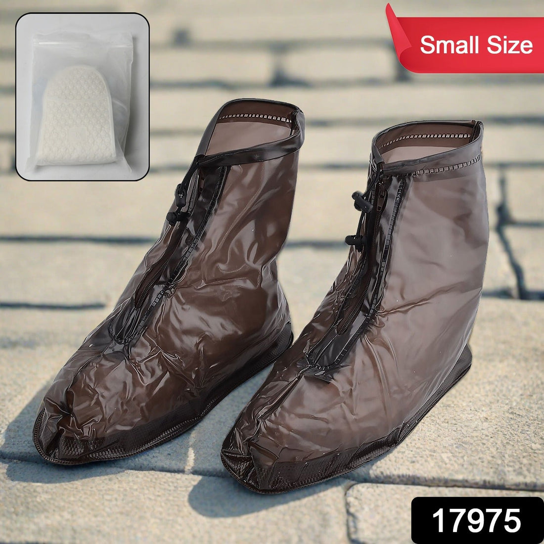 Plastic Shoes Cover Reusable Anti-Slip Boots Zippered Overshoes Covers Transparent Waterproof Snow Rain Boots for Kids / Adult Shoes, for Rainy Season (1 Pair / Small Size) - Shopmania Wholesale