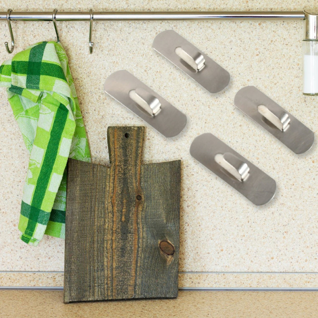 Self- Adhesive Hooks, Heavy Duty Wall Hooks Hangers Stainless Steel Waterproof Sticky Hooks for Hanging Robe Coat Towel Kitchen Bathroom and. your brand