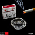 Round glass ashtray for office use