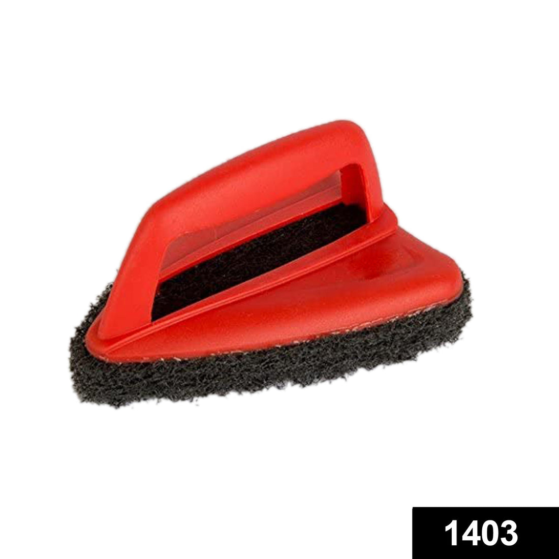 Bathroom brush with abrasive scrubber for tile cleaning