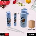 Plastic Water Bottle 3pc Set,3  Different Size Bottle High Quality Water Bottle Plastic Water Bottle BPA-Free & Leak-Proof!  Cartoon Printed Design for Kids' School, For Fridge, Office, Sports, School, Gym, Yoga (3 Pc Set) - Shopmania Wholesale