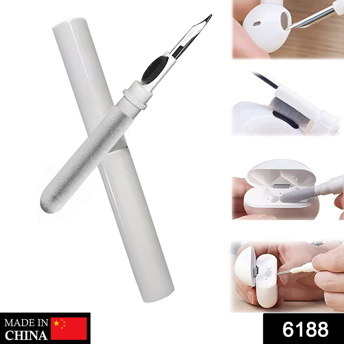 3 In 1 Earbuds Cleaning Pen For Cleaning Of Ear Buds And Ear Phones Easily Without Having Any Damage. your brand