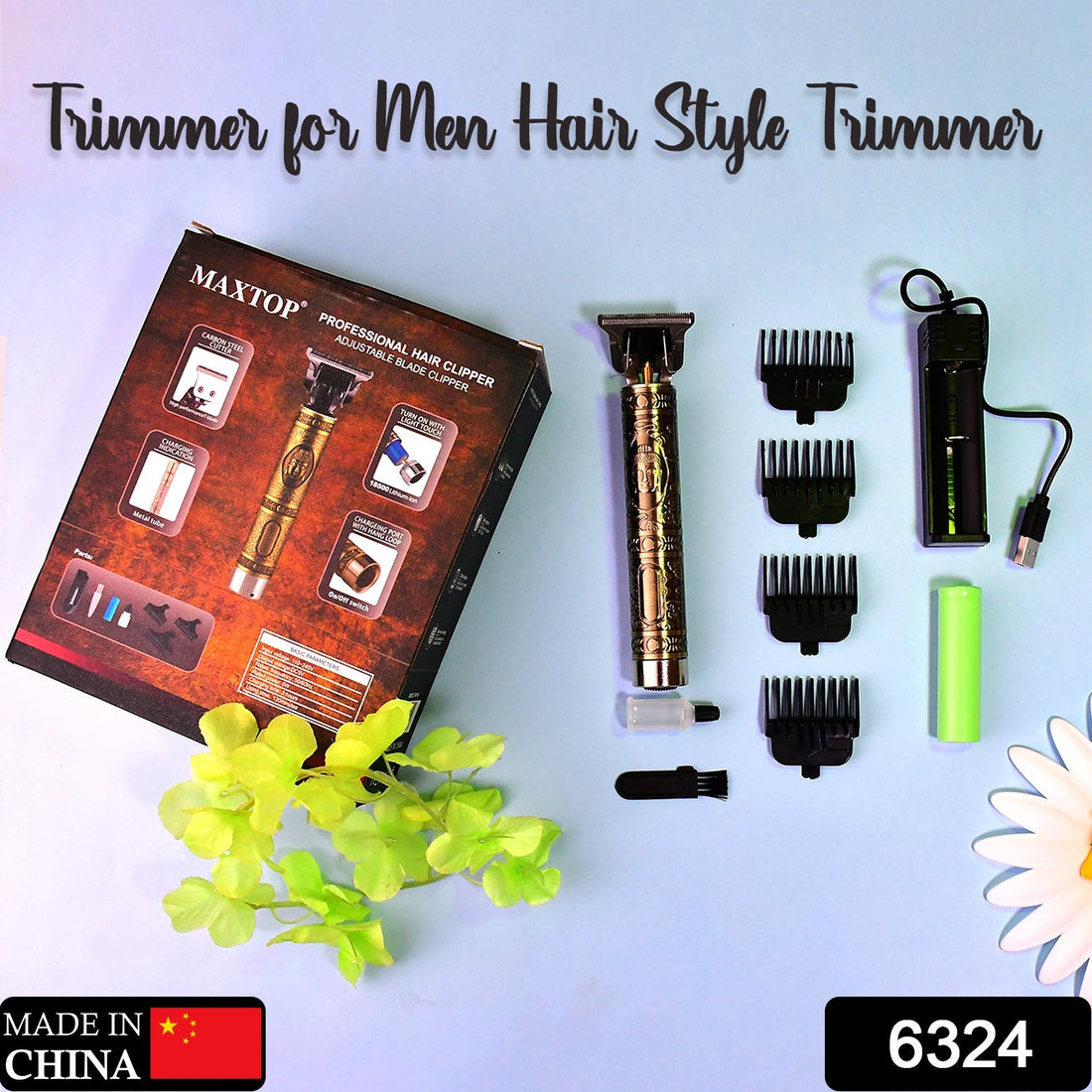 Professional hair trimmer with adjustable blades