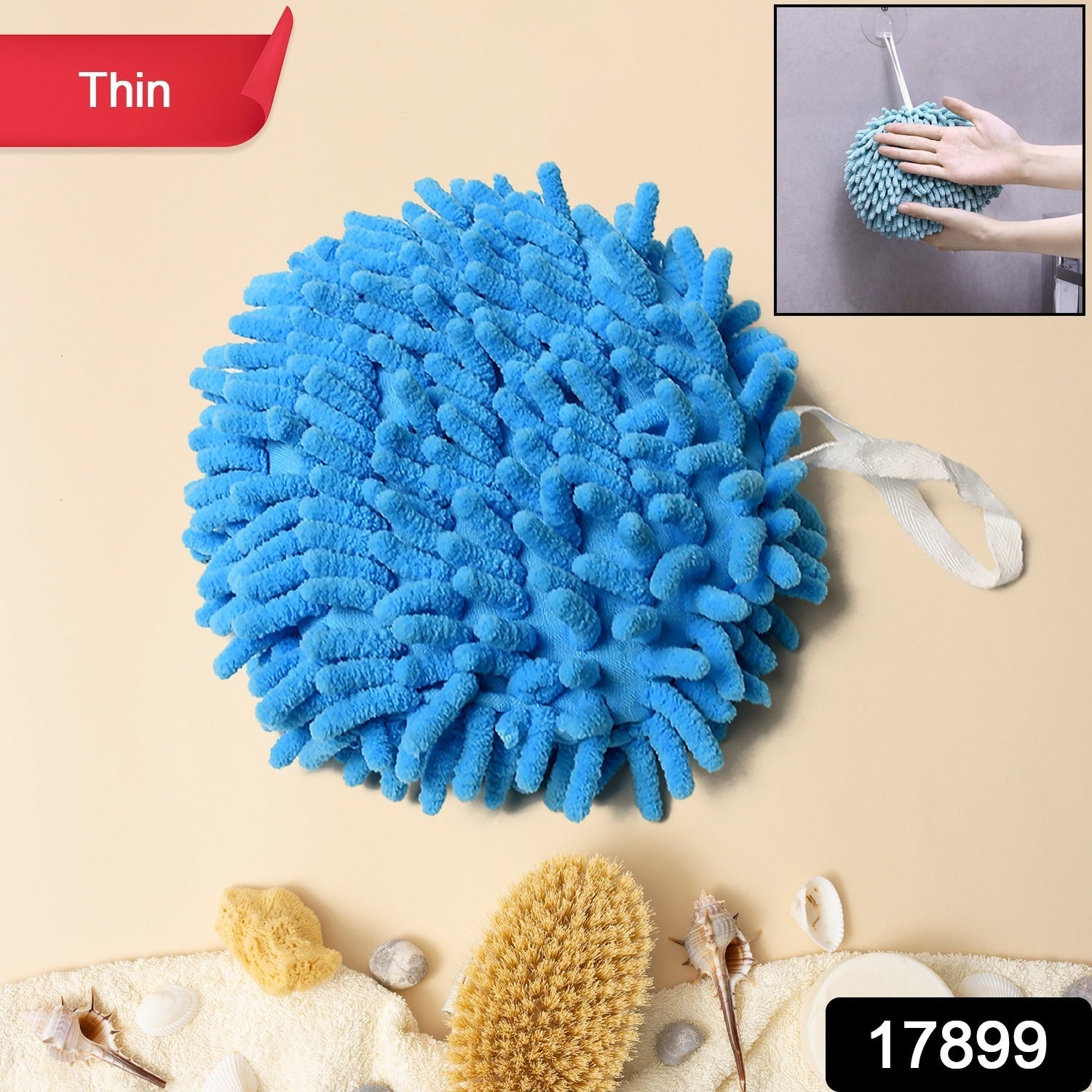 Hand Towels for Bathroom, Kitchen Hand Towel Hand Dry Towels Absorbent Soft Hanging Hand Bath Towels Microfiber Plush Chenille Hand Towel Ball Machine Washable Bathroom with Loop (1 Pc) - Shopmania Wholesale