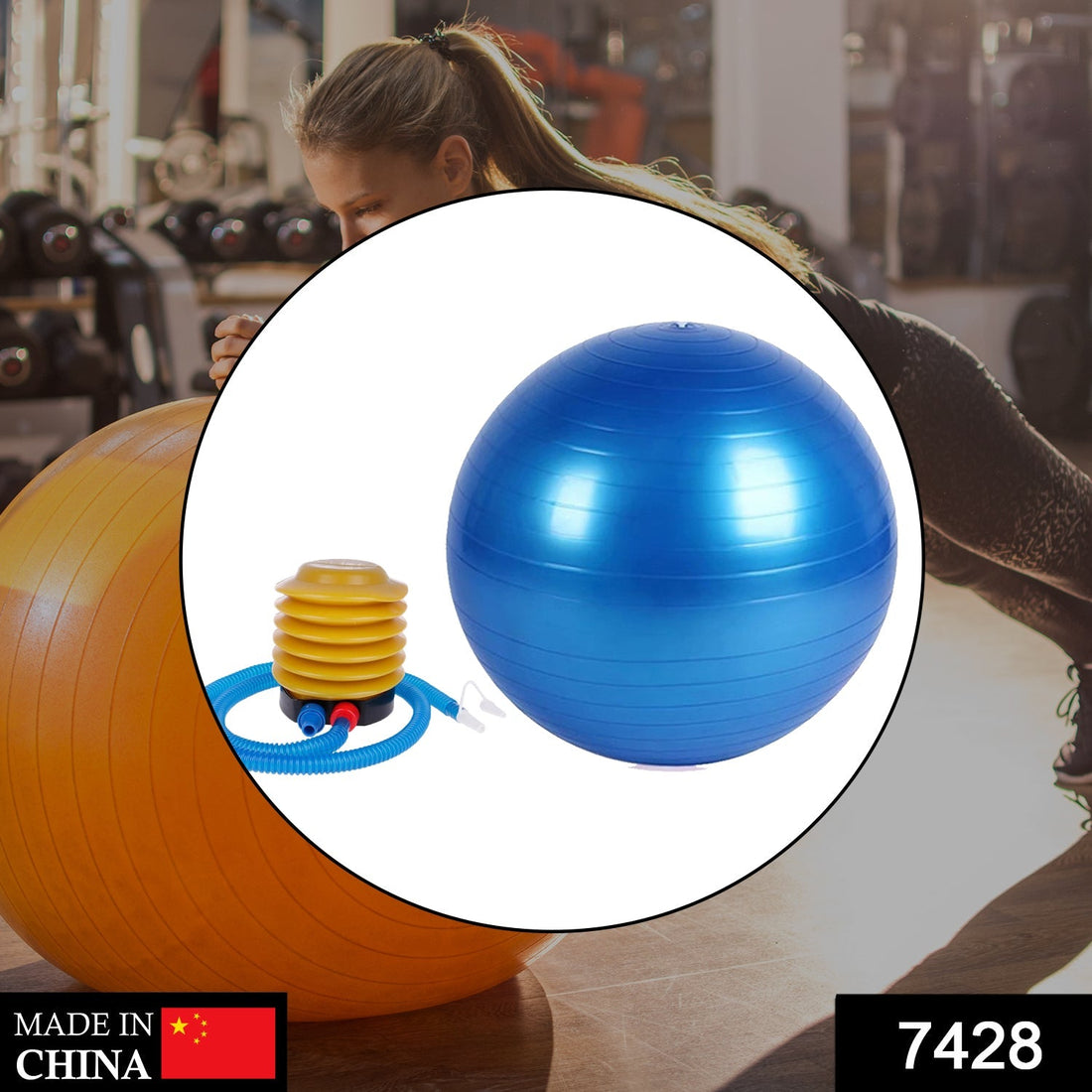 Heavy Duty Gym Ball Non-Slip Stability Ball with Foot Pump for Total Body Fitness - Shopmania Wholesale