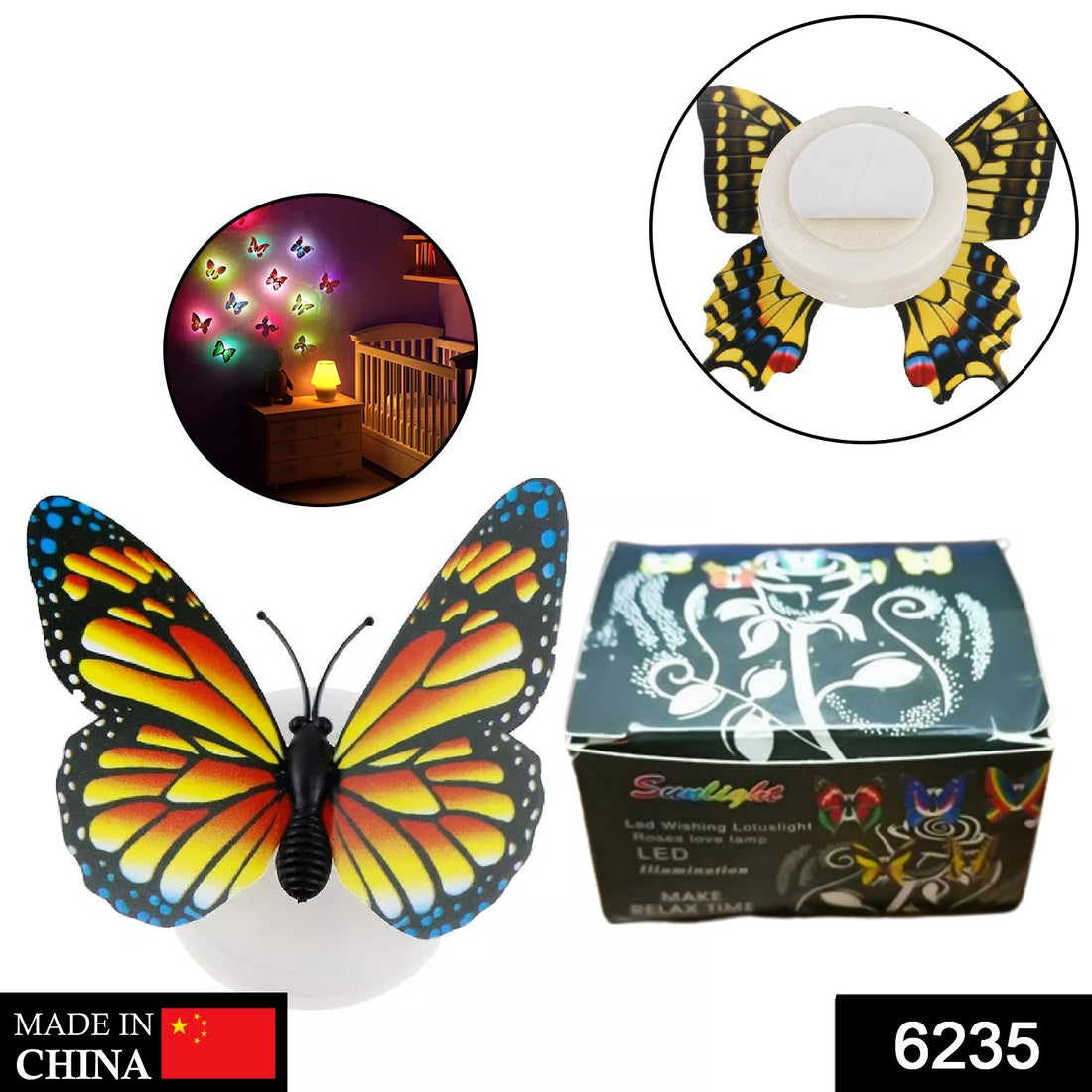 3D butterfly night lamp with illusion design for modern decor