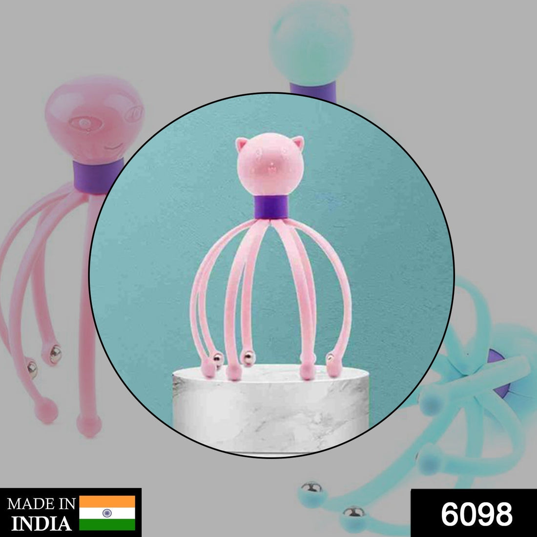 Octopus-shaped therapeutic scalp massager designed for stress relief and relaxation