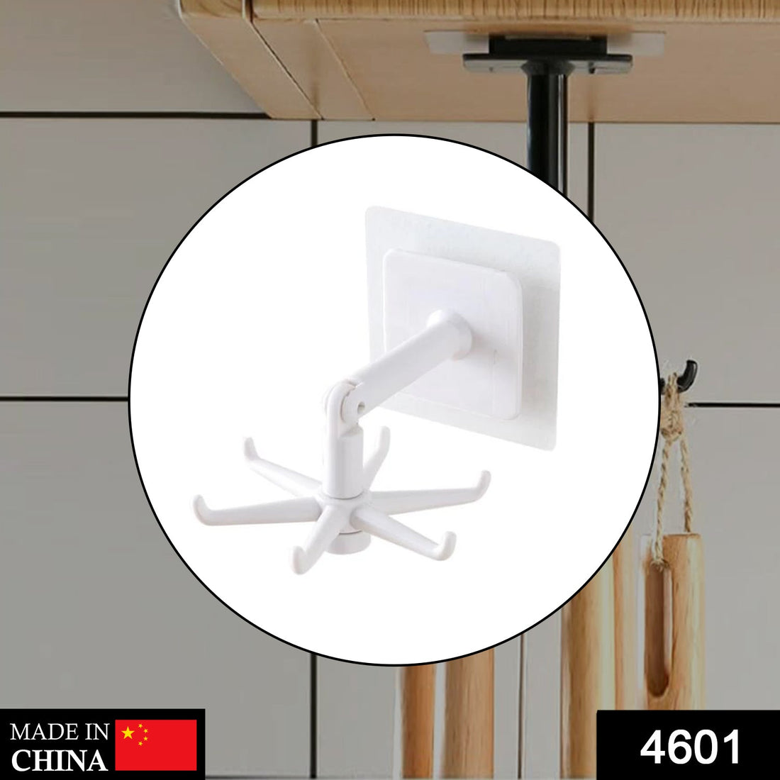 360-degree rotatable hooks for hanging, showcasing flexible and versatile use