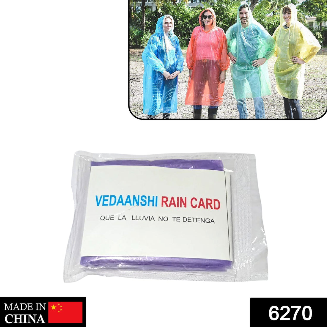 Compact and disposable rain card raincoat, easy to carry for emergency rain protection.