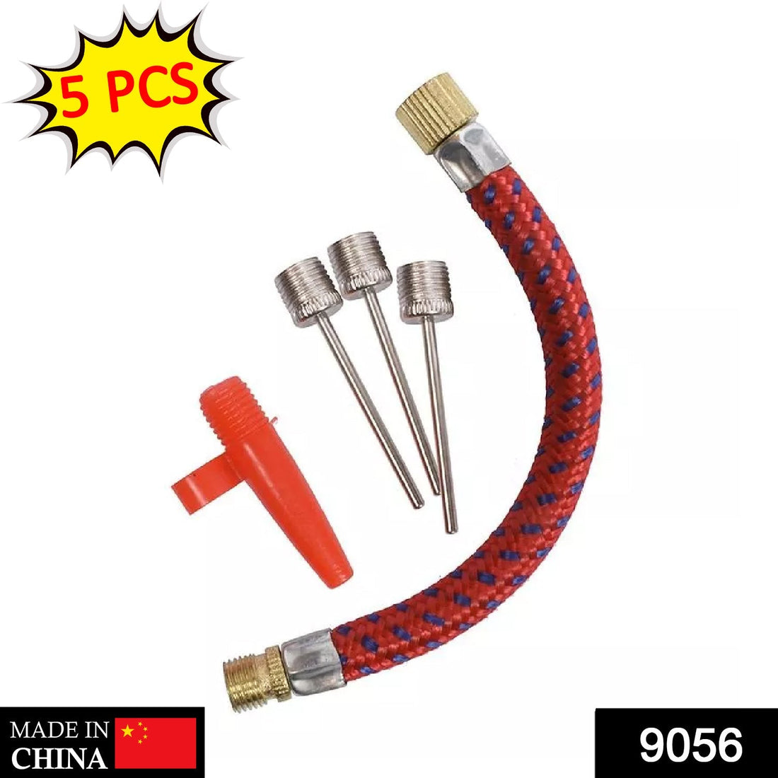 Inflating needle pin nozzle for basketball or football ball air pump.