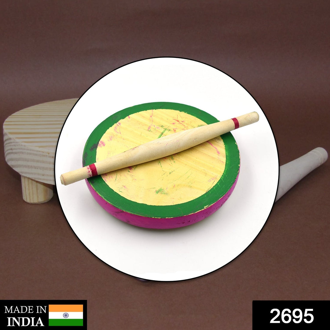 Cute kids chakla belan set, perfect for pretend play and kitchen fun at home.