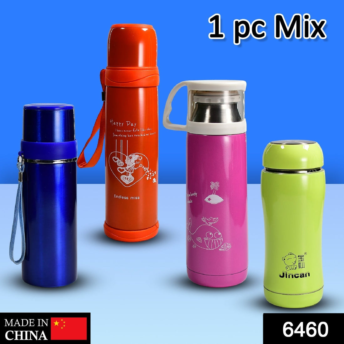 1PC STAINLESS STEEL MIX BOTTLES FOR STORING WATER AND SOME OTHER TYPES OF BEVERAGES ETC. your brand