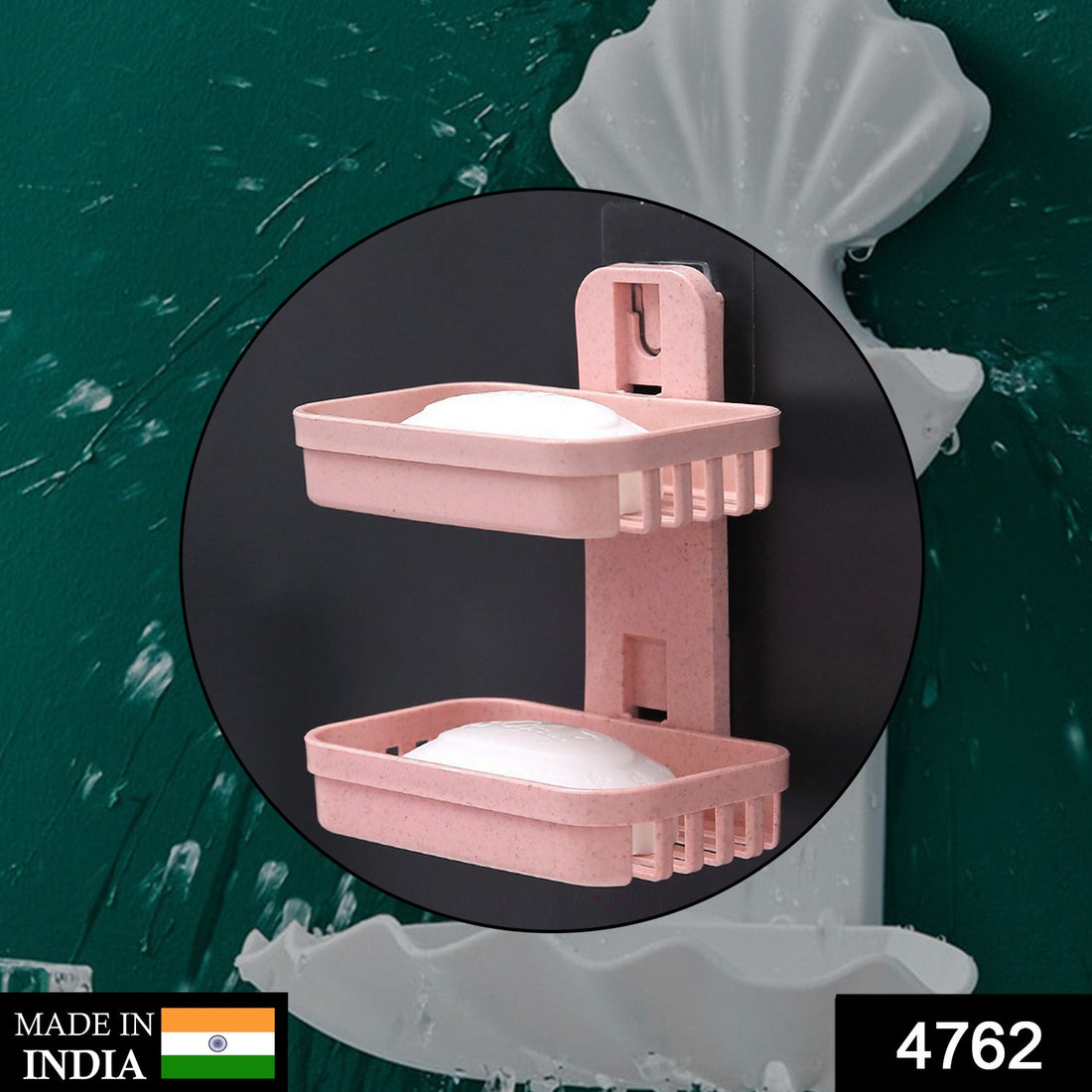 Double layer plastic soap stand and holder, designed for wall mounting with a vacuum dispenser feature
