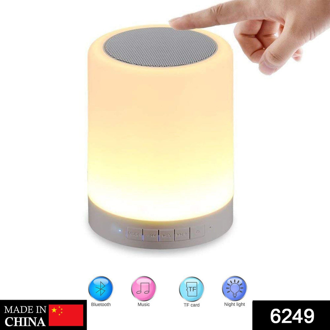 LED touch lamp with Bluetooth speaker for night use