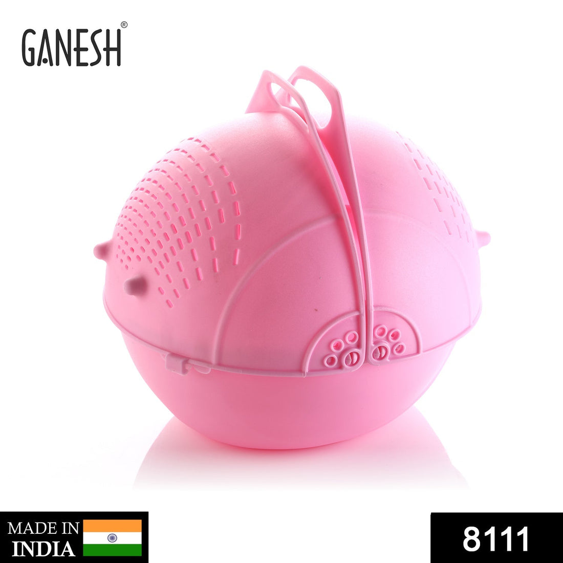 Ganesh plastic fruit and vegetable basket, shown from various angles.