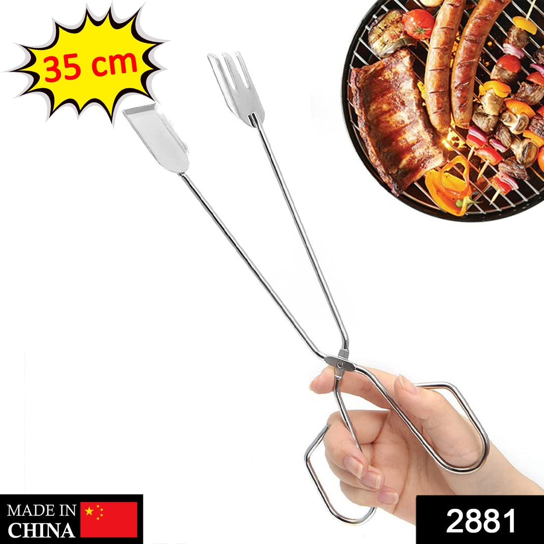 Multi-functional BBQ clip tongs