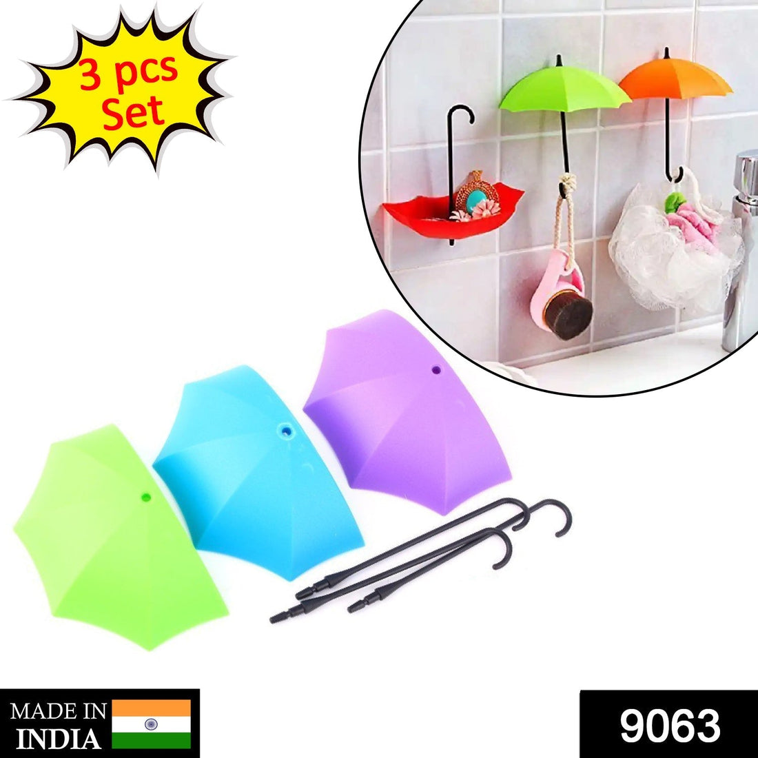 Multipurpose Umbrella Key Hat Holder Wall Hanging Hook Multicolor your brand