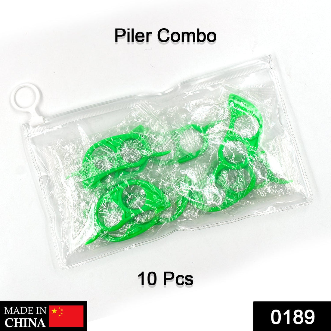 Ten orange peelers arranged alongside a transparent pouch bag.