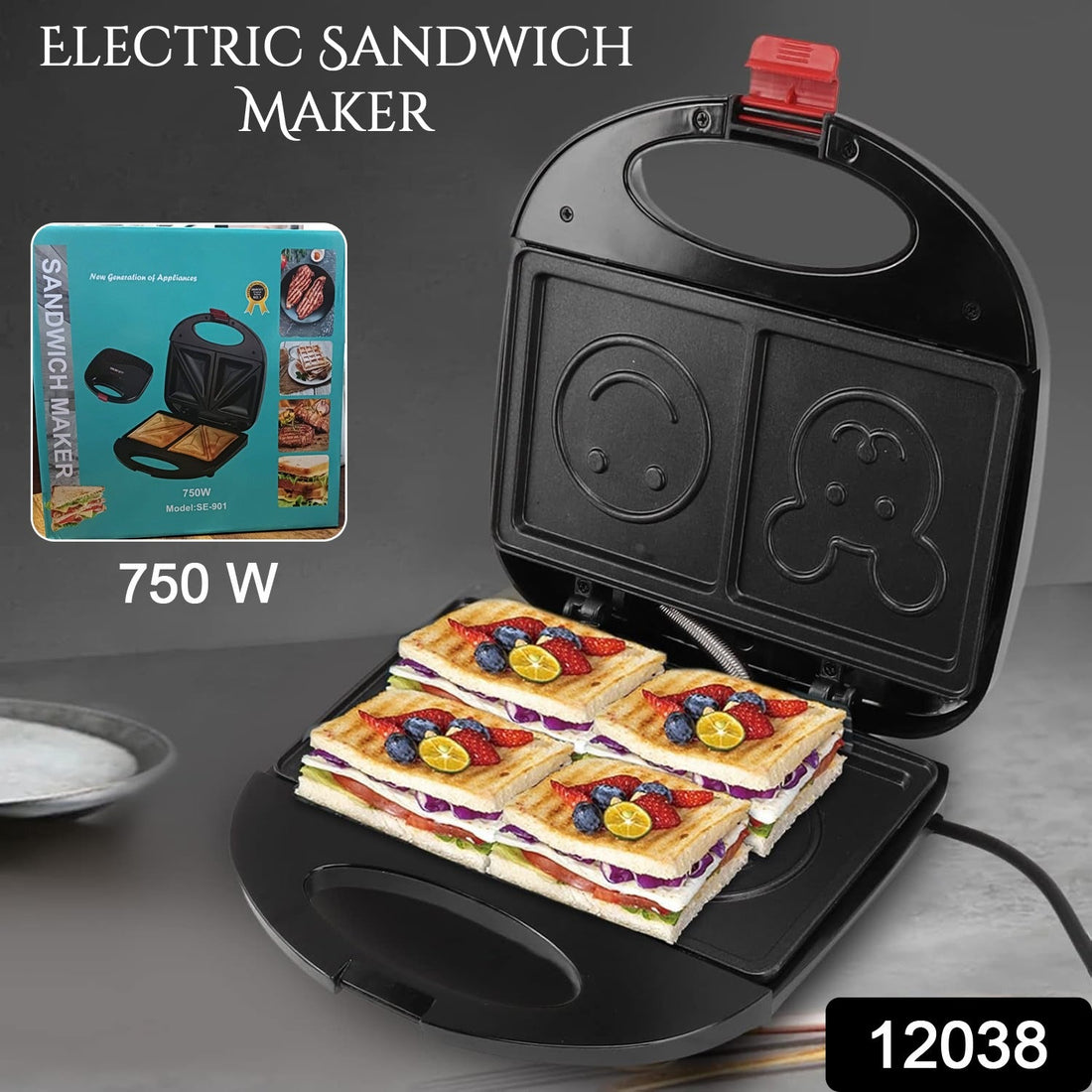 Super Jumbo Panini Press 750W Sandwich Maker
